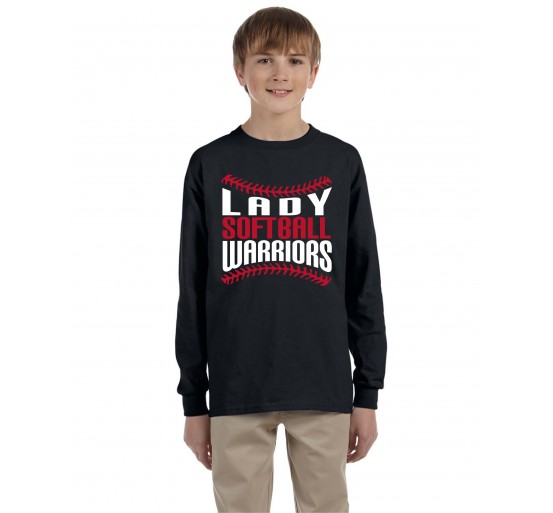 Lady Warriors Softball Screen Printed Long Sleeve T-Shirt